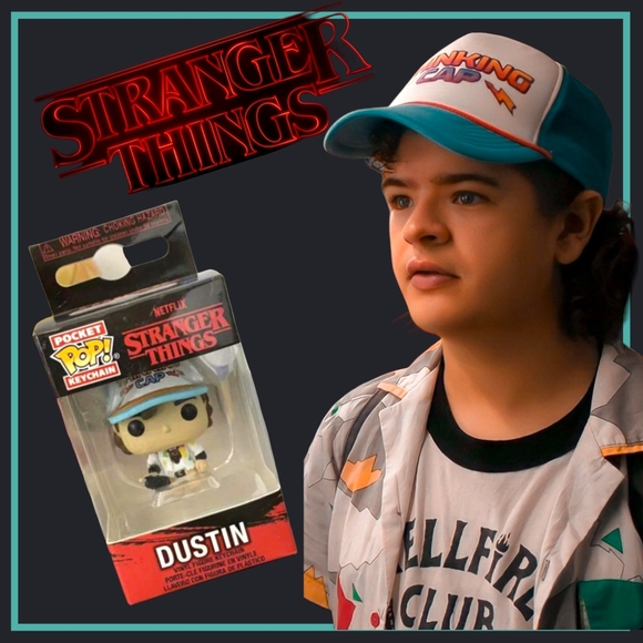 NWT!! Funko Pop Keychain New Dustin From Hit Series Stranger Things!! - Picture 3 of 11